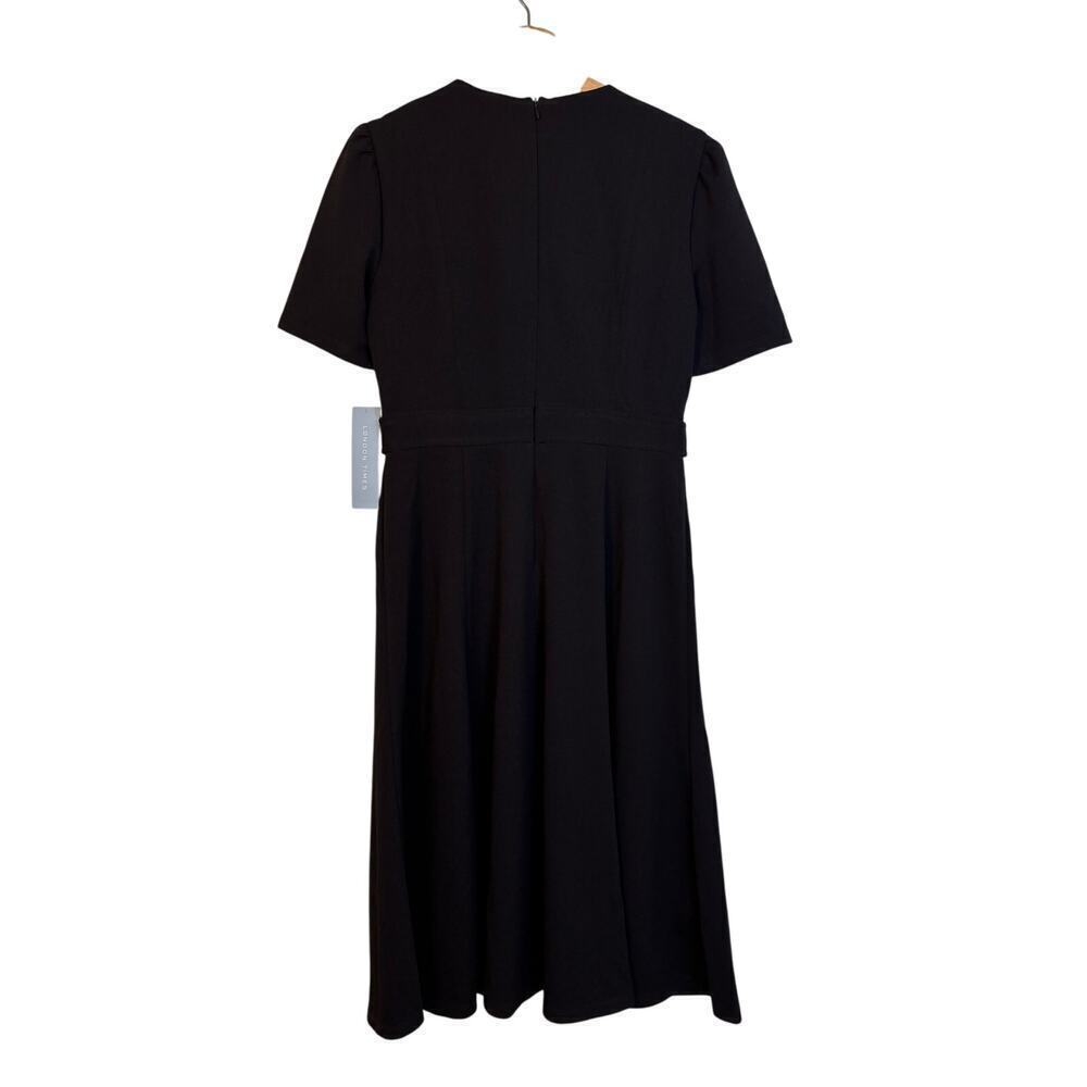 London Times Short Sleeve Fit and Flare Midi Dress Size 6 Taps Minimal Fall NWT - Picture 4 of 13